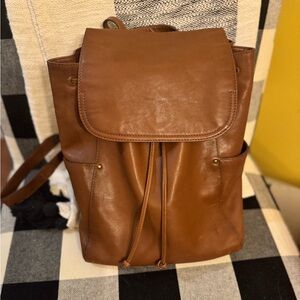 Frye Tan Leather Backpack